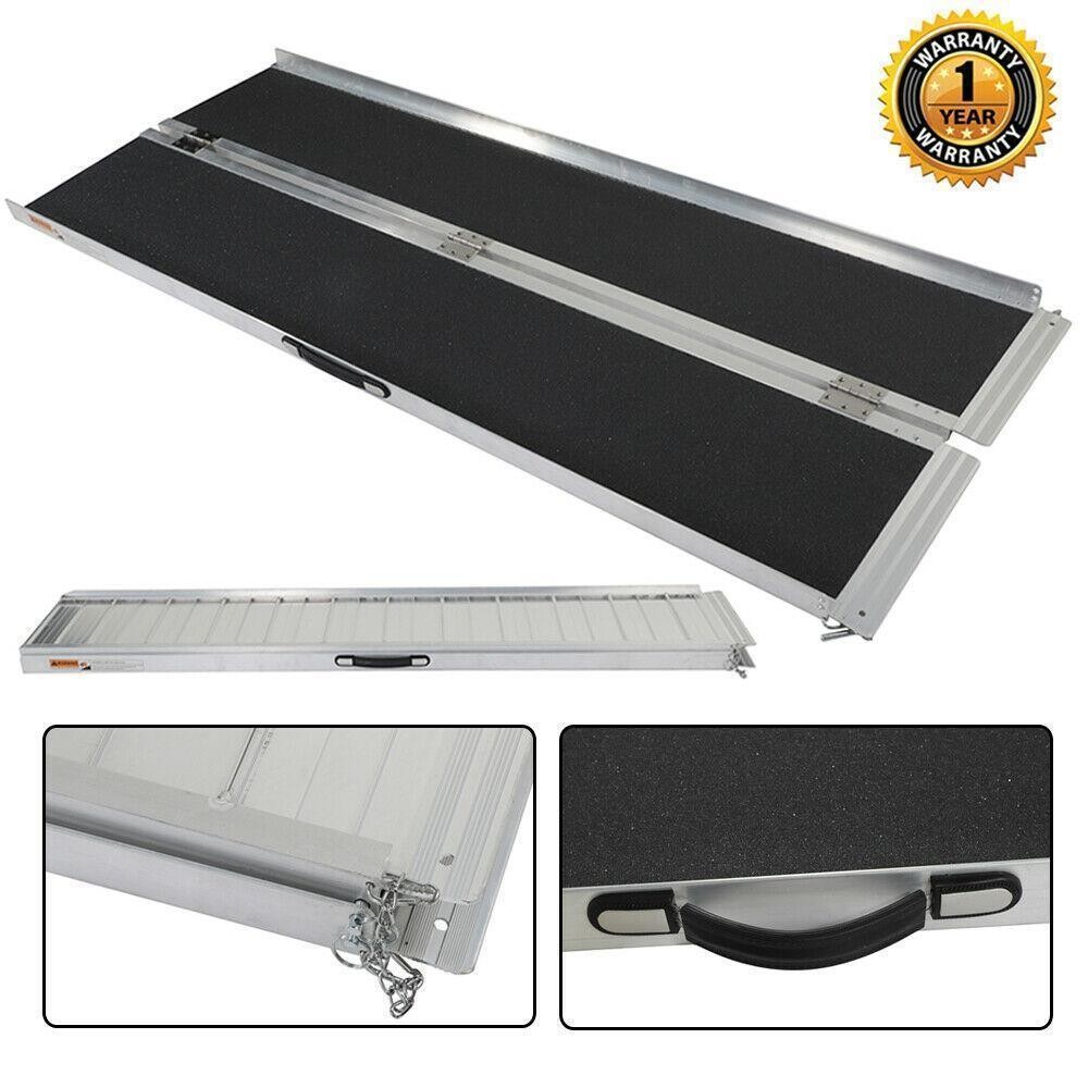 6FT New Aluminum Folding Mobility Design Slip Resistant Surface Wheelchair Ramp