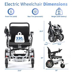 Lightweight Foldable Heavy Duty All Terrain Electric Wheelchair Mobility Scooter