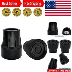 Metal Reinforced Skid-Resistant Cane Tips – Fits 1″ Diameter Canes, Pack of 2