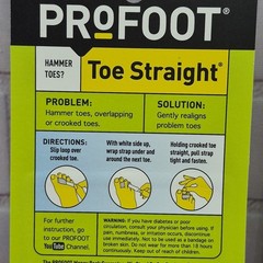 2 Pack- Profoot Toe Straight Hammertoe Wrap Comfortable One Size Fits All Gentle