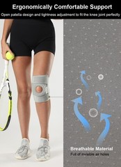 Knee Brace Strap Support for Pain Compression Sleeve Black