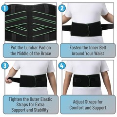 DR JK- Lower Back Brace with Lumbar Pad for Men and Women, Large, Back Brace …