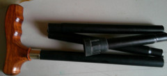 Vintage Wood Handle Folding Cane with carrying case