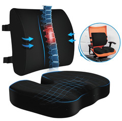 Memory Foam Seat Cushion Lumbar Support Ergonomic Back Support for Office Car