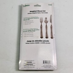 Weighted Utensil Set Essential Medical Supply Spoon Fork Knife Stainless #L5006