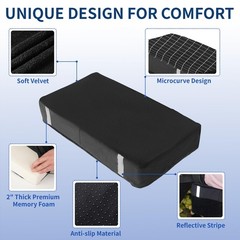 HuCPAPxi Knee Scooter Pad Cover with 2“ Removable Highly Resilient Black