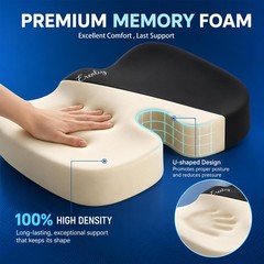 Erenliy 2 Pack Seat Cushion for Office Chairs – Standard, Black and Gary