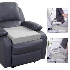 Light Grey Wedge Recliner Seat Cushion Foam Velvet 5 Inch Thick 20×20 In