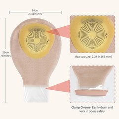 20PK Kids Colostomy Bag Skin-Friendly One-Piece Ostomy Bags for Kids Cut-to-Fit
