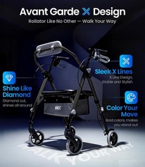 Z11 Walker VOCIC 380LBS Rollator Ergonomic Seat