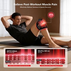 3-in-1 Red Light Therapy Knee Brace, 240 LEDs, Infrared Heat & Vibration Massage