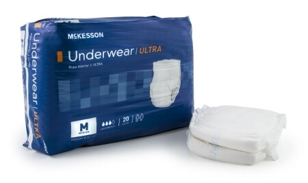 McKesson Ultra Adult Absorbent Underwear Pull On Medium – Bag of 20 2 PACK