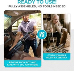 Space Saver Walker, Lightweight Folding Rolling Mobility Aid for Seniors & Ad…