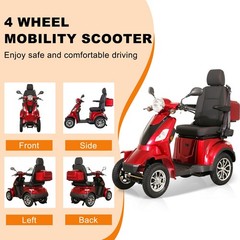 1000W Heavy Duty Senior Mobility Scooter 60V 20Ah 37 miles Long Range 500lbs