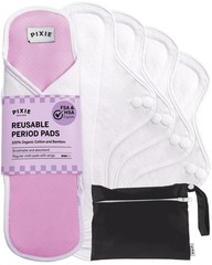 Pixie Cotton Cloth Pads for Feminine Care – 100% Organic Regular | 5-Pack