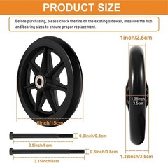 4 Pack 8 Inch Solid Replacement Wheels – Environmentally Friendly Rubber Mate…