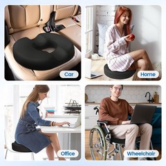 Donut Pillow Seat Cushion Cooling Gel Donut Chair Cushions, Memory Foam Seat…
