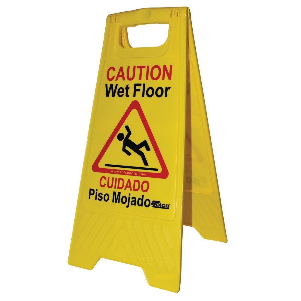 Medline English/Spanish Yellow Wet Floor Safety Sign