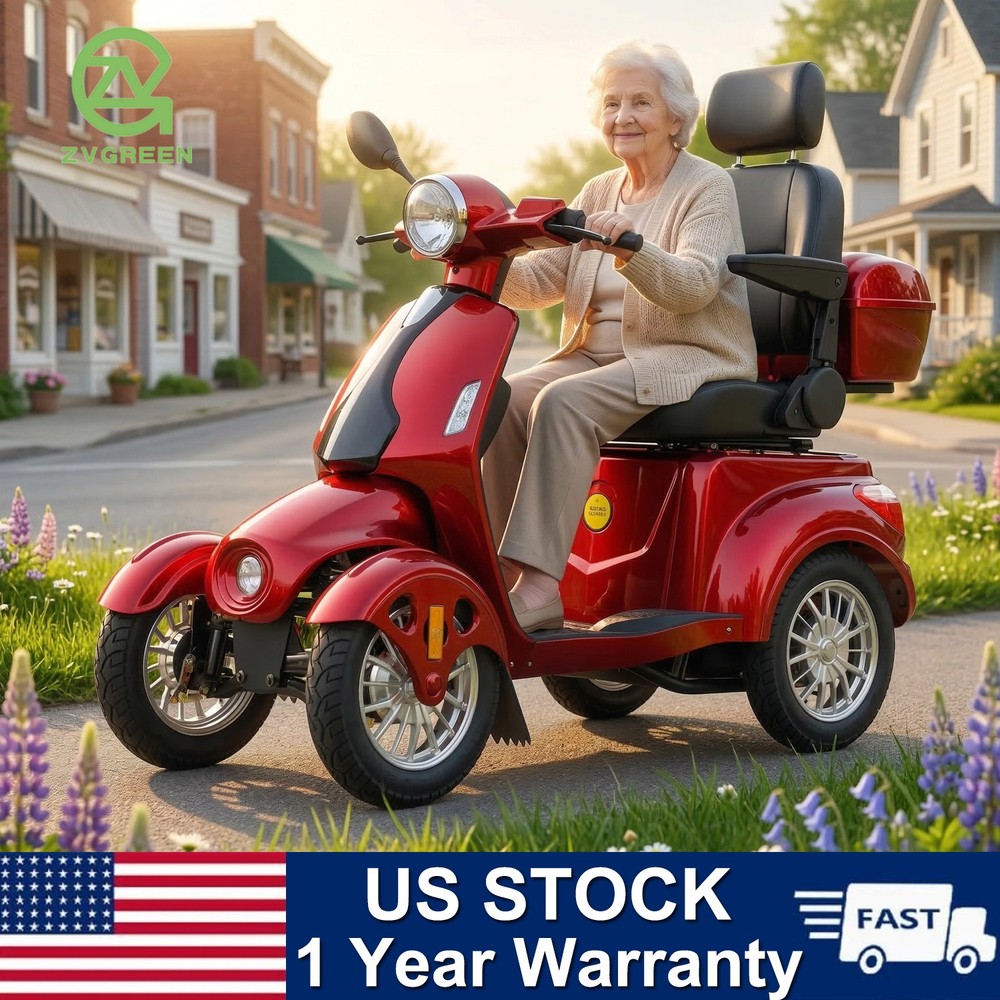1000W Heavy Duty 4 Wheel Electric Mobility Scooter for Seniors 500lb 31 miles