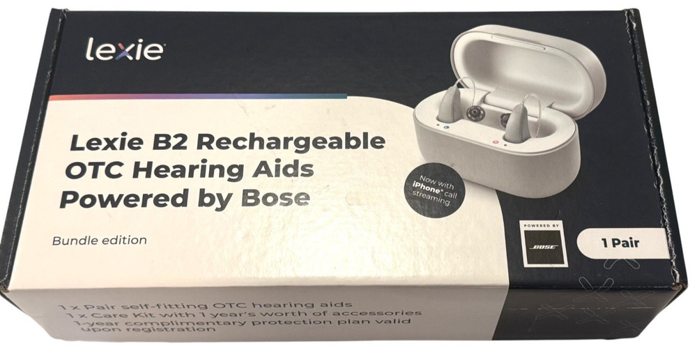 Lexie Hearing Aids Powered by Bose Rechargeable Gray Bundle Edition Authentic
