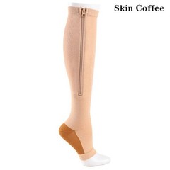 Compression Socks(Pack of 2pcs)Stocking 20-30mmHg Knee High Support Open Toe Zip
