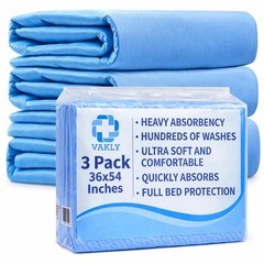 XL Washable Underpads 36×54″ (3 Pack) – Reusable Waterproof Incontinence Bed Pad