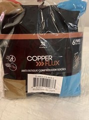 Extreme Fit Knee High Copper Compression Socks 6-Pack Multicolor L/XL