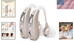 Rechargeable Lightweight Hearing Amplifier with TPE Comfort Hooks – 2 Count