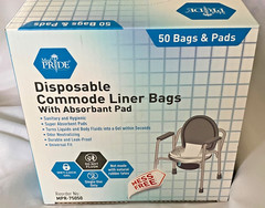 BRAND NEW MedPRIDE Disposable Commode Liner Bags, Pack of 50, Odor Neutralizing