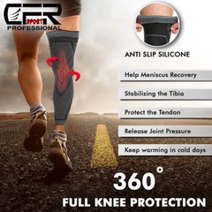 Knee Sleeve Compression Brace Support Full Leg Sport Joint Pain Arthritis Relief