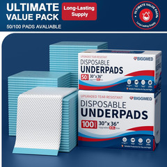 Tear-Resistant Disposable Bed Pads 30″ X 36″ 100 Count Absorbent Underpads, Chux