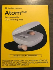NEW Audien Hearing ATOM one 1 Wireless Rechargeable OTC Hearing AIDS