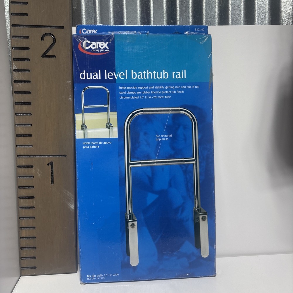 Open Box NEW – CAREX DUAL LEVEL BATHTUB SAFETY RAIL NEW IN PACKAGE B203-00