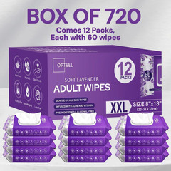 Adult Wet Wipes Lavender Scented – Soft Disposable Washcloths for Incontinence &