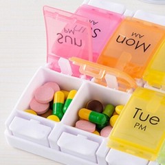 New pill box simple black white pill storage box combination pill box AM PM