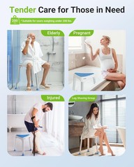Triangular Shower Chair for Elderly, 400 lbs Adjustable Non-Slip Bath Stool Seat