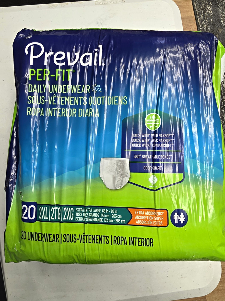 Prevail Per-Fit Daily Incontinence Pants Extra Absorbency 2XL, 20 Count