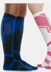 Aunool Compression Socks 20-30mmHg Knee High Navy Blue s/m 2 pack