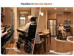 Foldable Electric Wheelchairs 80lb Reclining Motorized 15Miles Adjustable Height