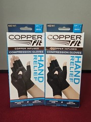Copper Fit Compression Gloves Hand Relief S/M Unisex Lot Of 2