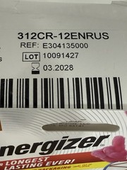 Energizer Hearing Aid Battery Size 312 10 Packs 120 Batteries 312CR-12ENRUS