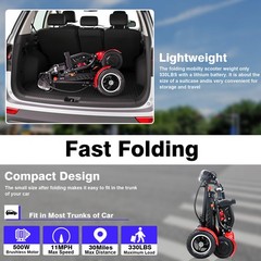 New 4 Wheels Mobility Scooter Power Wheelchair Folding Electric For Senior Adult