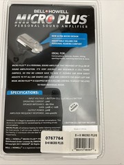 Bell & Howell Micro Plus Sound Amplifier Hearing Aid 50DB New