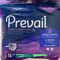 Prevail Women Daily Disposable Underwear Female 2XLarge Maximum 42 Ct 3 Packages