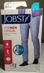 JOBST Men Casual 20-30 mmHg Compression Socks Black Large Full Calf Closed Toe