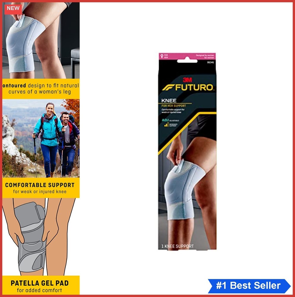 Knee Support Brace Moderate Compression Adjustable Straps Gel Cushion Women