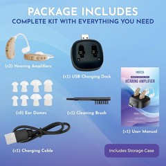Digital Hearing Amplifier – Pair of 2 Noise Cancelling with One Touch Volume …