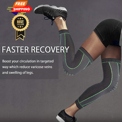 Full Leg Sleeves Long Compression Sleeve Knee Medium (1 Pair), 01_Green