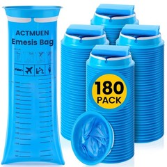 Disposable Vomit Bags 180 Pack – 1000ml Emesis Bags for Travel, Nausea Relief, L