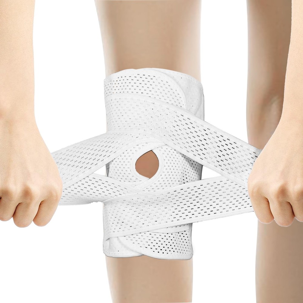 Malloraned Knee Brace for Women Men,Adjustable XXX-Large, White